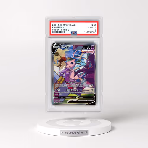 2021 Pokémon Sword & Shield Fusion Strike #251 Mew V - Holo Full Art (PSA 10 GEM MINT)