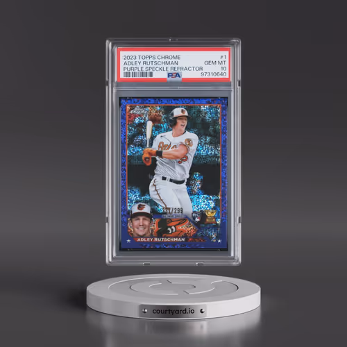 2023 Topps Chrome #1 Adley Rutschman - Purple Speckle Refractor (PSA 10 GEM MINT)