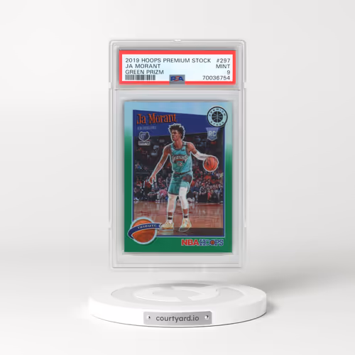 2019 Panini Hoops Premium Stock #297 Ja Morant - Green Prizm (PSA 9 MINT)