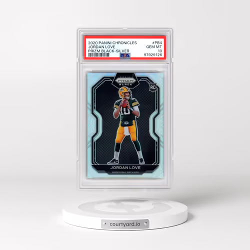 2020 Panini Chronicles Prizm Black #PB4 Jordan Love - Silver (PSA 10 GEM MINT)