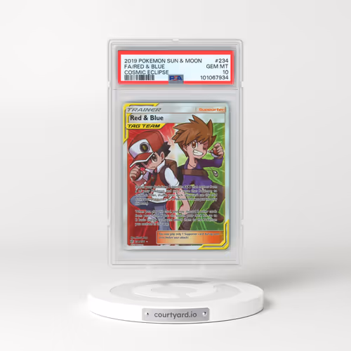 2019 Pokémon Sun & Moon Cosmic Eclipse #234 Red & Blue - Full Art (PSA 10 GEM MINT)