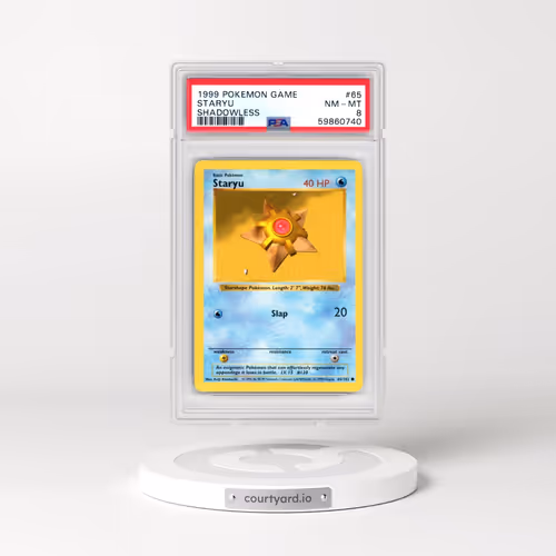 1999 Pokémon Game #65 Staryu - Shadowless (PSA 8 NM-MT)