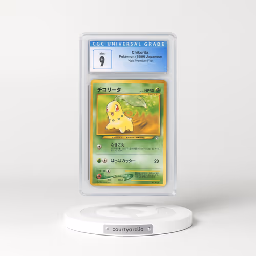 1999 Neo Premium File #152 Chikorita - No Rarity (CGC 9 MINT)