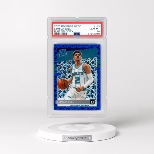2020 Panini Donruss Optic #153 LaMelo Ball - Blue Velocity (PSA 10 GEM MINT)
