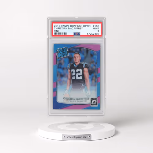2017 Panini Donruss Optic #168 Christian McCaffrey - Pink (PSA 9 MINT)