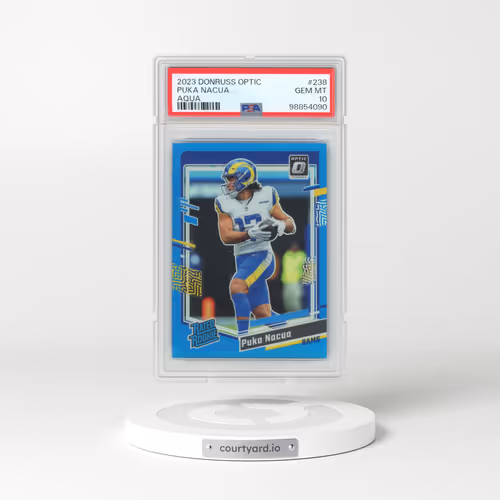 2023 Panini Donruss Optic #238 Puka Nacua - Aqua (PSA 10 GEM MINT)