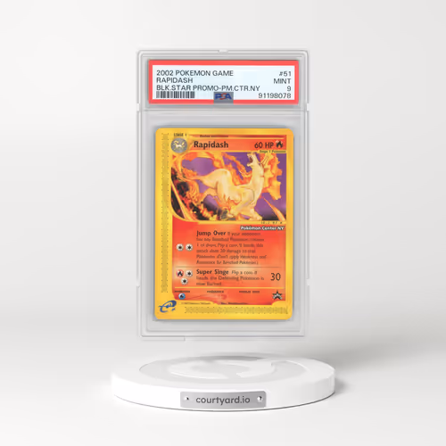 2002 Pokémon Game Promo #51 Rapidash - Black Star-Pokemon Center NY (PSA 9 MINT)