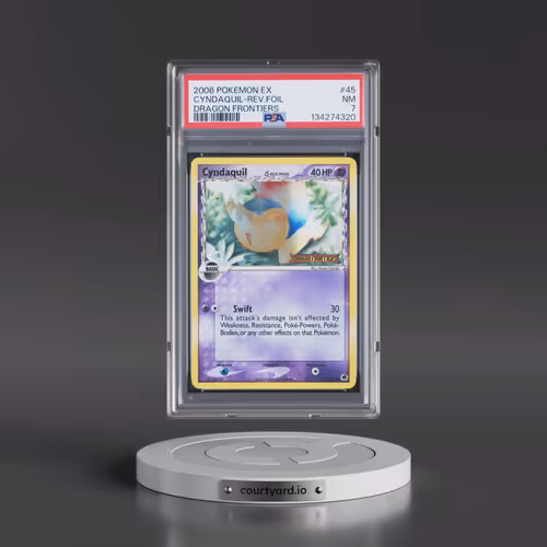 2006 Pokémon EX Dragon Frontiers #45 Cyndaquil - Reverse Foil (PSA 7 NM)