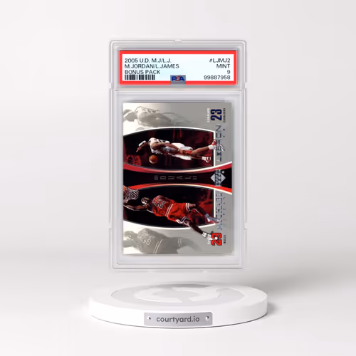 2005 Upper Deck MJ/LJ Bonus Pack #LJMJ2 LeBron James/Michael Jordan (PSA 9 MINT)