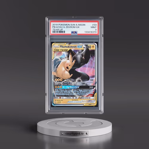 2019 Pokémon Sun & Moon Team Up #33 Pikachu & Zekrom GX - Holo (PSA 9 MINT)