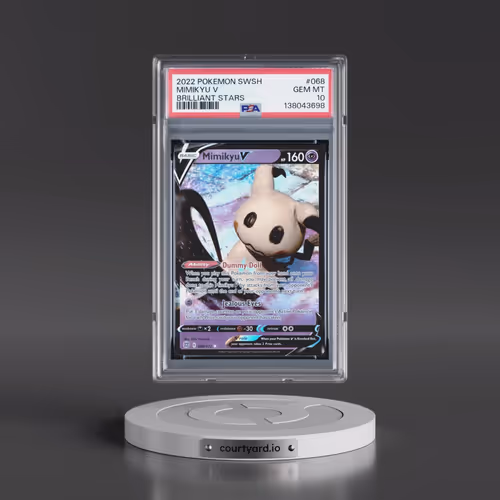 2022 Pokémon Sword & Shield Brilliant Stars #068 Mimikyu V - Holo (PSA 10 GEM MINT)