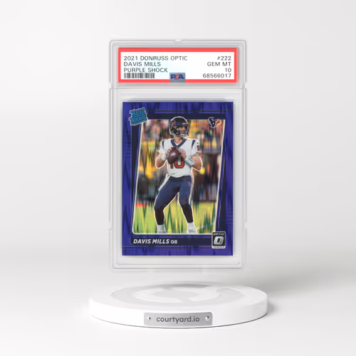 2021 Panini Donruss Optic #222 Davis Mills - Purple Shock (PSA 10 GEM MINT)