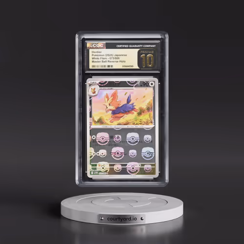 2025 White Flare - sv11W #073/086 Herdier - Reverse Holo Master Ball (CGC 10 PRISTINE)