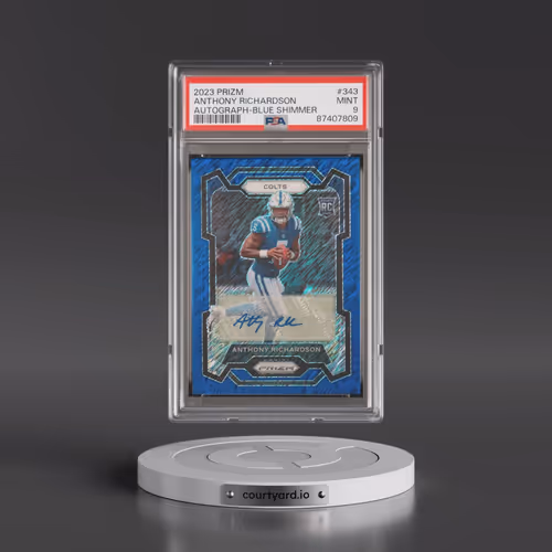 2023 Panini Prizm #343 Anthony Richardson - Autograph-Blue Shimmer (PSA 9 MINT)