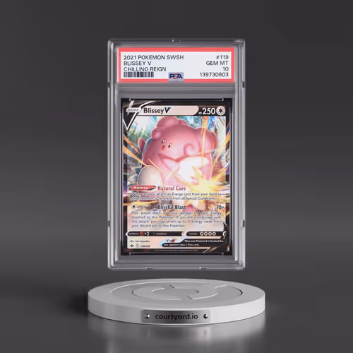 2021 Pokémon Sword & Shield Chilling Reign #119 Blissey V - Holo (PSA 10 GEM MINT)