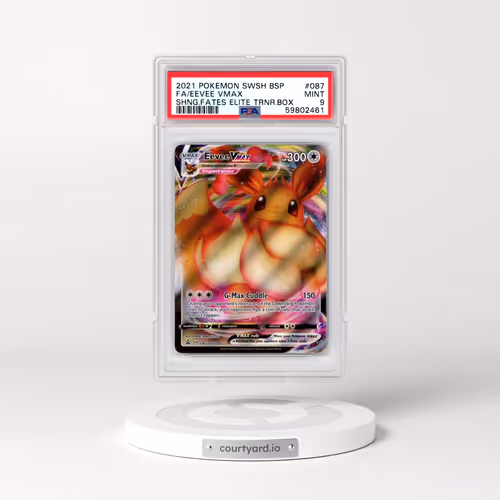2021 Pokémon Swsh Black Star Promo #087 Eevee Vmax - Full Art Shining Fates Elite Trainer Box (PSA 9