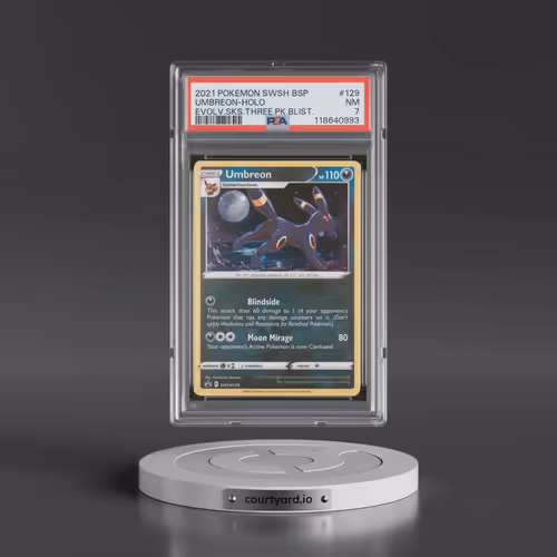 2021 Pokémon Swsh Black Star Promo #129 Umbreon - Holo Evolving Skies Three Pack Blisters (PSA 7 NM)