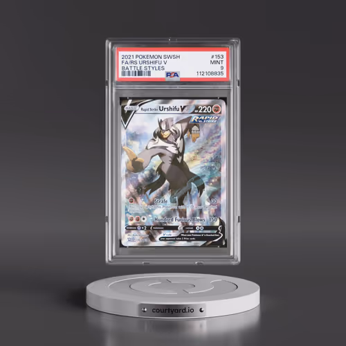 2021 Pokémon Sword & Shield Battle Styles #153 Rapid Strike Urshifu V - Holo Full Art (PSA 9 MINT)