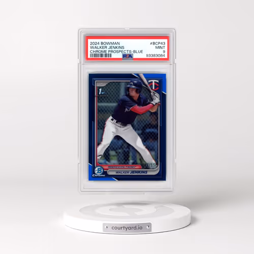 2024 Bowman Chrome Prospects #BCP43 Walker Jenkins - Blue Refractor (PSA 9 MINT)
