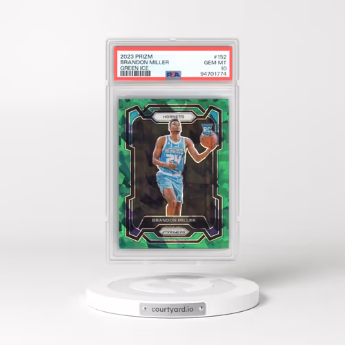 2023 Panini Prizm #152 Brandon Miller - Green Ice (PSA 10 GEM MINT)