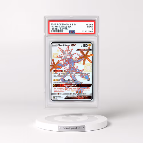 2019 Pokémon Sun & Moon Hidden Fates #SV58 Xurkitree GX - Holo Full Art (PSA 9 MINT)