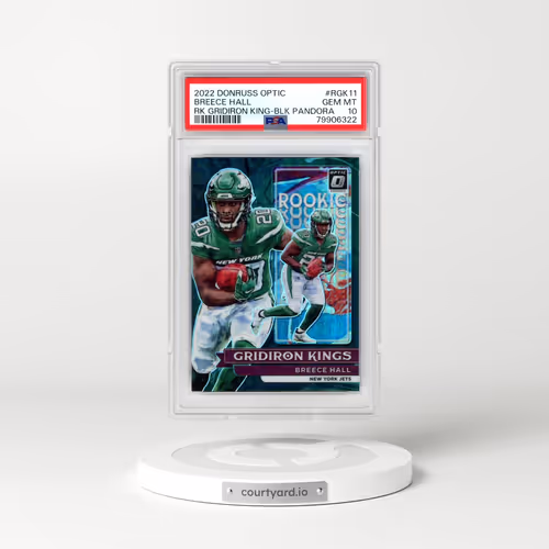 2022 Panini Donruss Optic Rookie Gridiron Kings #RGK11 Breece Hall - Black Pandora (PSA 10 GEM MINT)