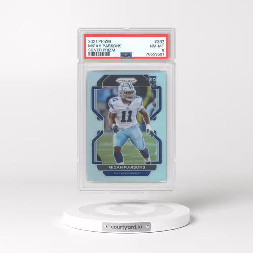 2021 Panini Prizm #382 Micah Parsons - Silver Prizm (PSA 8 NM-MT)
