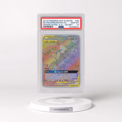 2019 Pokémon Sun & Moon Hidden Fates #69 Moltres & Zapdos & Articuno GX - Holo Full Art Secret (PSA