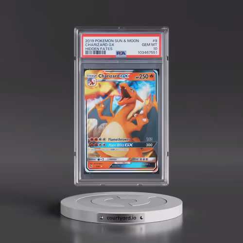2019 Pokémon Sun & Moon Hidden Fates #9 Charizard GX - Holo (PSA 10 GEM MINT)