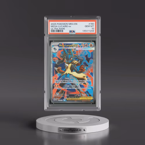 2025 Pokémon Meg EN-Mega Evolution #160 Mega Lucario EX - Holo Ultra Rare (PSA 10 GEM MINT)