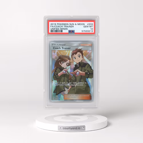 2019 Pokémon Sun & Moon Unified Minds #233 Coach Trainer - Full Art (PSA 10 GEM MINT)