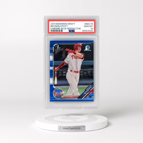 2019 Bowman Draft #BDC79 Bryson Stott - Chrome-Blue Refractor (PSA 10 GEM MINT)