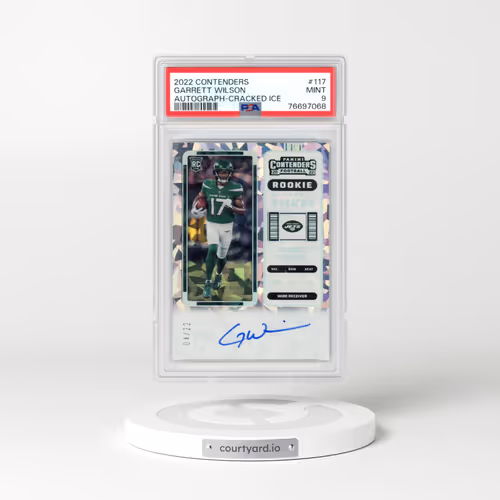 2022 Panini Contenders #117 Garrett Wilson - Autograph-Cracked Ice (PSA 9 MINT)