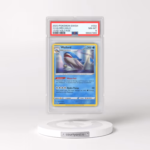 2020 Pokémon Sword & Shield Vivid Voltage #032 Wailord - Holo (PSA 8 NM-MT)