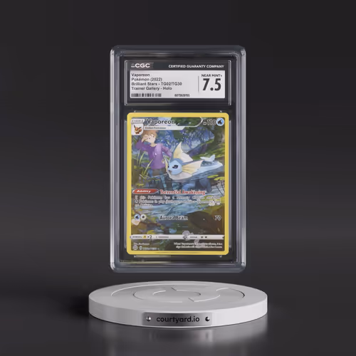 2022 Brilliant Stars #TG02/TG30 Vaporeon - Trainer Gallery Holo (CGC 7.5 NM+)
