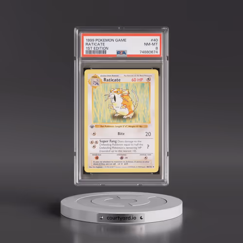 1999 Pokémon Game #40 Raticate - 1st Edition (PSA 8 NM-MT)