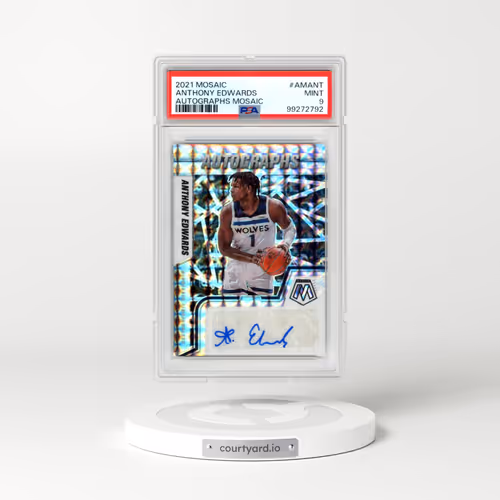2021 Panini Mosaic Autographs Mosaic #AMANT Anthony Edwards (PSA 9 MINT)