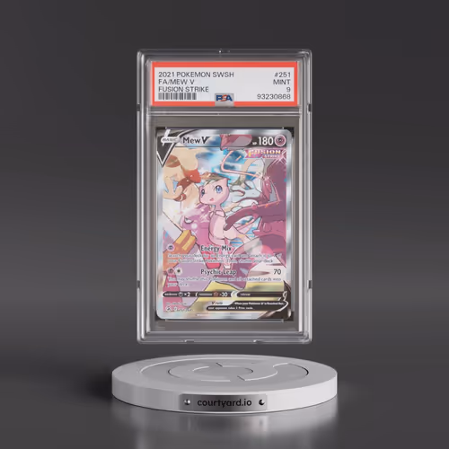 2021 Pokémon Sword & Shield Fusion Strike #251 Mew V - Holo Full Art (PSA 9 MINT)