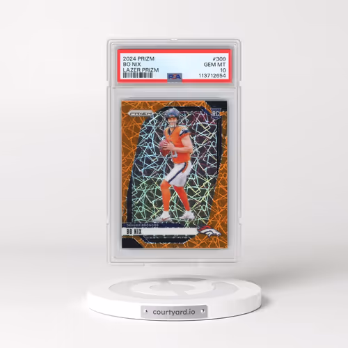 2024 Panini Prizm #309 Bo Nix - Lazer Prizm (PSA 10 GEM MINT)