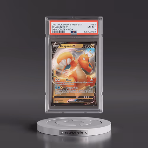 2021 Pokémon Swsh Black Star Promo #154 Dragonite V - Holo Dragonite V Box (PSA 8 NM-MT)