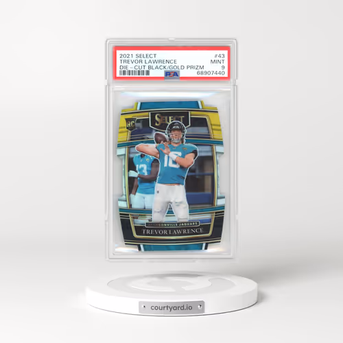 2021 Panini Select #43 Trevor Lawrence - Die-Cut Black/Gold Prizm (PSA 9 MINT)