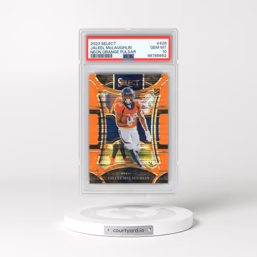 2023 Panini Select #428 Jaleel McLaughlin - Neon Orange Pulsar (PSA 10 GEM MINT)