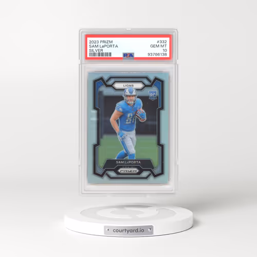 2023 Panini Prizm #332 Sam LaPorta - Silver Prizm (PSA 10 GEM MINT)