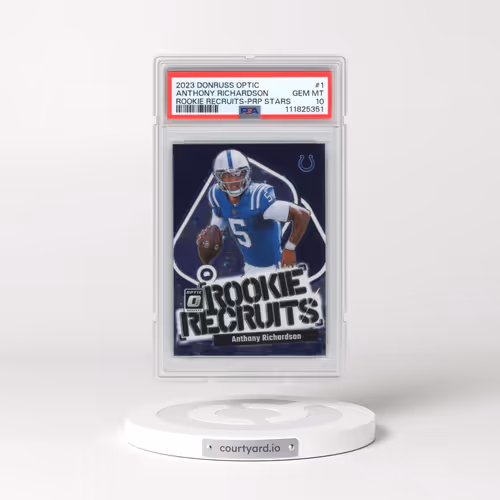 2023 Panini Donruss Optic Rookie Recruits #1 Anthony Richardson - Purple Stars (PSA 10 GEM MINT)