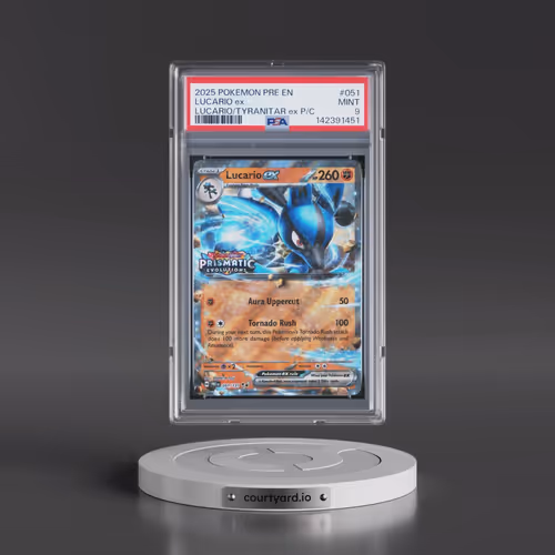 2025 Pokémon Pre EN-Prismatic Evolutions #051 Lucario EX - Holo Lucario EX & Tyranitar EX Premium Co