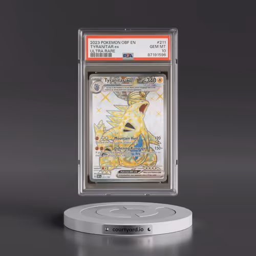 2023 Pokémon Obf EN-Obsidian Flames #211 Tyranitar EX - Holo Ultra Rare (PSA 10 GEM MINT)
