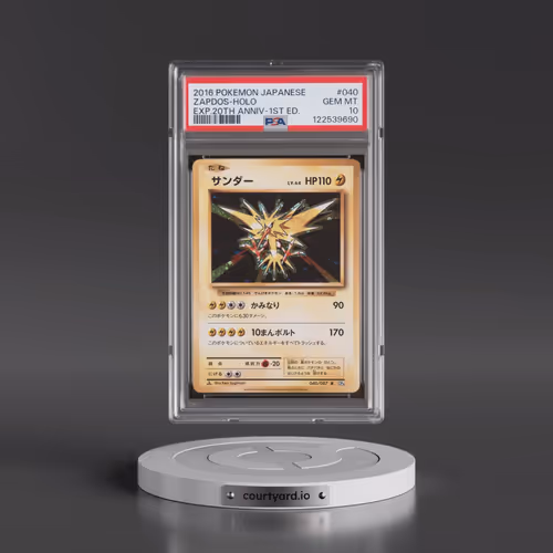 2016 Pokémon Expansion 20th Anniversary #040 Zapdos - 1st Edition Holo (PSA 10 GEM MINT)