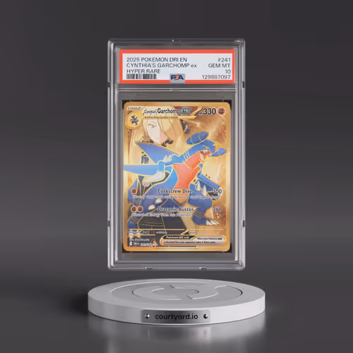 2025 Pokémon Dri EN-Destined Rivals #241 Cynthia's Garchomp EX - Holo Hyper Rare (PSA 10 GEM MINT)