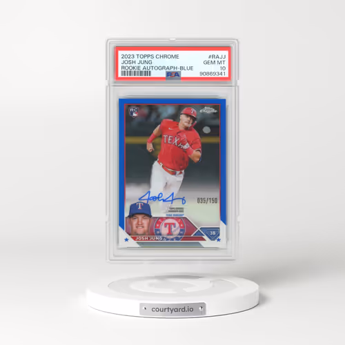 2023 Topps Chrome Rookie Autograph #RAJJ Josh Jung - Blue Refractor (PSA 10 GEM MINT)