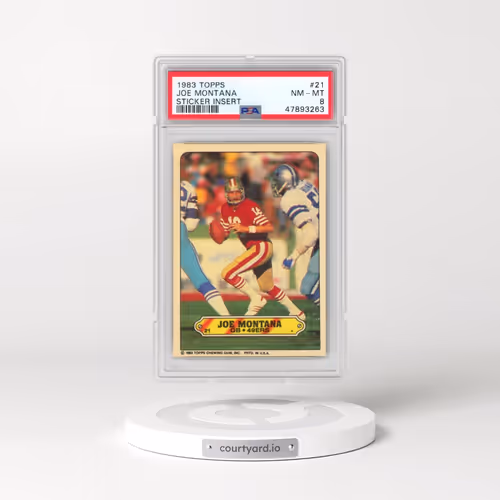 1983 Topps Stickers Insert #21 Joe Montana (PSA 8 NM-MT)